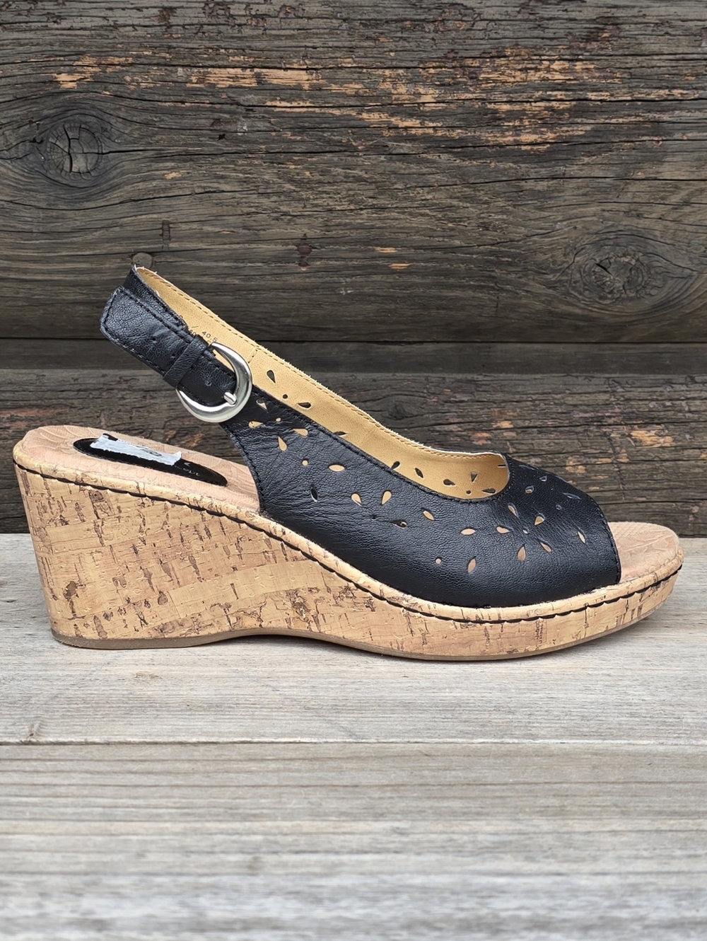 b.o.c. Andaya Coastal Boho Minimalist Comfort Platform Cork Wedge Sandals 9M